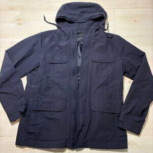 Uniglo Navy Blue Men's Hooded Mountain Parka Jacket Size Large